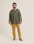 Patterned jacquard hooded sweater with long sleeves and pockets